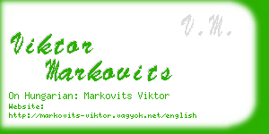 viktor markovits business card